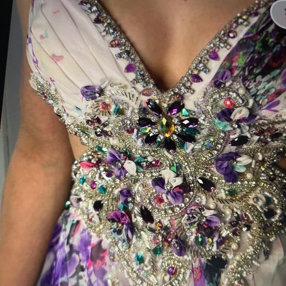 RARE DESIGNER TERANI COUTURE PROM DRESS - Picture 3 of 7
